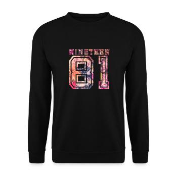 NINETEEN 1981 B - Unisex Sweatshirt - black - Front - Alina (178cm) & Michal (187cm)
