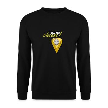 tell no cheese - erzähl kein Käse - Unisex Pullover - Schwarz - Vorne - Alina (178cm) & Michal (187cm)