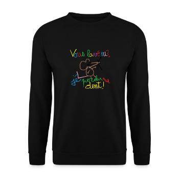 Vous lavé vu ? - Sweat-shirt Unisexe - noir - Devant - Alina (178cm) & Michal (187cm)