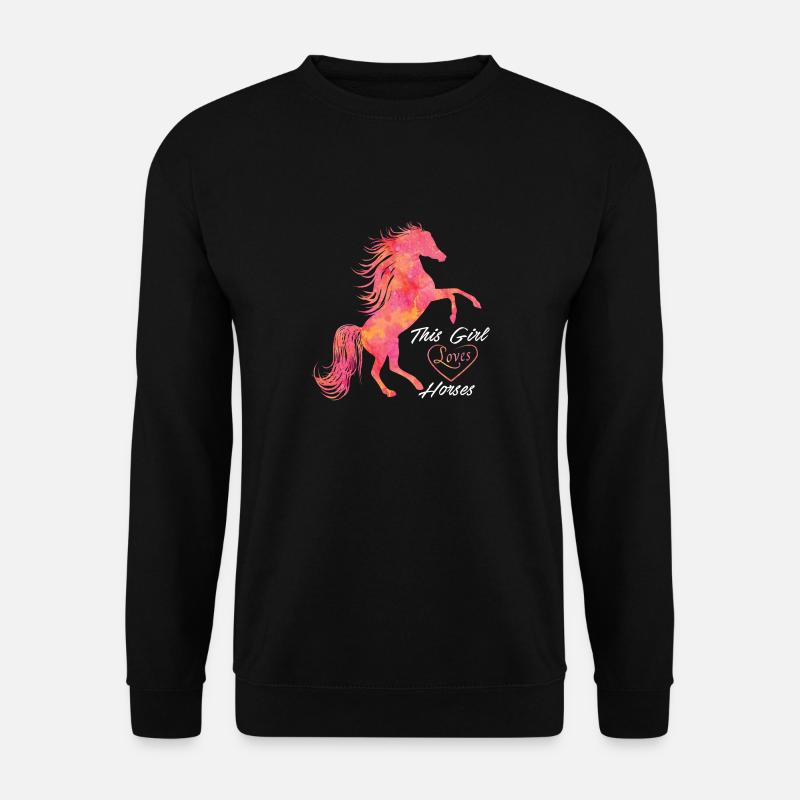 Pferde Shirt für Mädchen Frauen schöner Spruch - Unisex Pullover - Schwarz