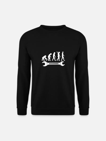 Evolution T-Shirt Mechanic Spanner Tool - Unisex Sweatshirt - black