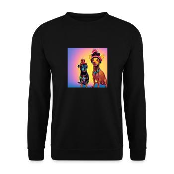 Pop Art - Unisex Sweatshirt - black - Front - Alina (178cm) & Michal (187cm)