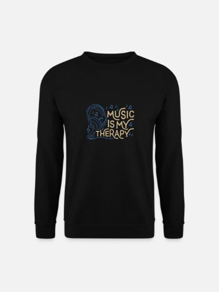 music is my therapy - Unisex Sweatshirt - black