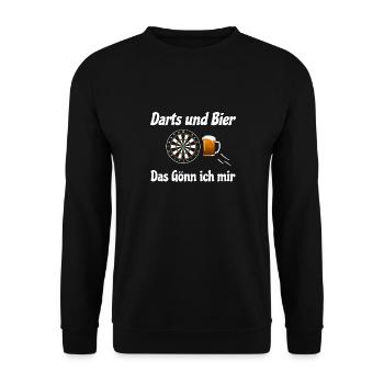 Darts & Bier - Darts tshirt - Unisex Pullover - Schwarz - Vorne - Alina (178cm) & Michal (187cm)