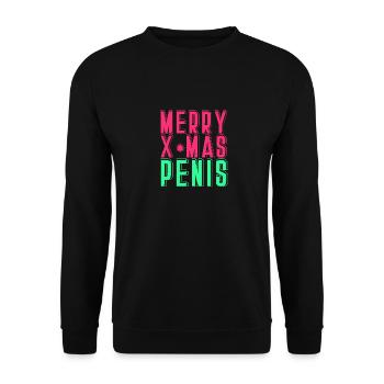 Merry X-Mas Joyeux Noël pénis - Sweat-shirt Unisexe - noir - Devant - Alina (178cm) & Michal (187cm)