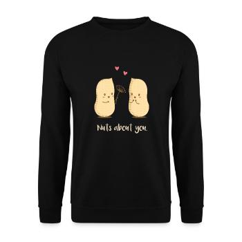 Nuts About You-Liebe-Valentinstag Geschenk Paare - Unisex Pullover - Schwarz - Vorne - Alina (178cm) & Michal (187cm)