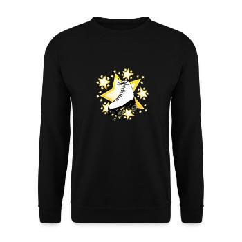 Rollkunstlauf Star gelb - Unisex Pullover - Schwarz - Vorne - Alina (178cm) & Michal (187cm)