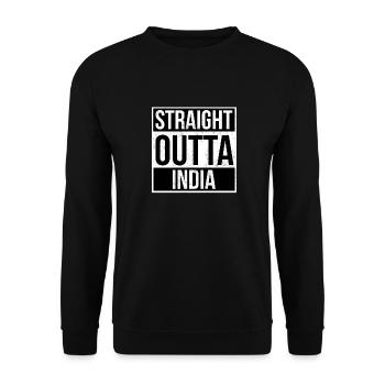 Straight Outta India - Unisex Pullover - Schwarz - Vorne - Alina (178cm) & Michal (187cm)