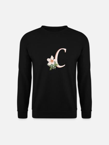 Buchstabe C mit Blume - Unisex Pullover - Schwarz