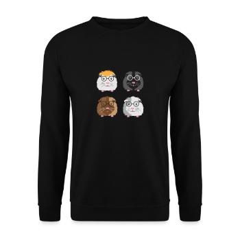 Quatre petits cochons d'Inde ringards avec des lunettes - Sweat-shirt Unisexe - noir - Devant - Alina (178cm) & Michal (187cm)