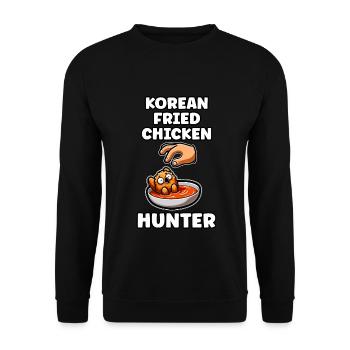 Korean Fried Chicken Chicken Wings Chicken Gift - Unisex Sweatshirt - black - Front - Alina (178cm) & Michal (187cm)