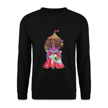 Frau Loyale - Unisex Pullover - Schwarz - Vorne - Alina (178cm) & Michal (187cm)