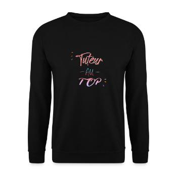 tuteur au top - Sweat-shirt Unisexe - noir - Devant - Alina (178cm) & Michal (187cm)