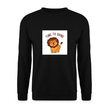Löwe-TIME-TO-SHINE - Unisex Pullover - Schwarz - Vorne - Alina (178cm) & Michal (187cm)