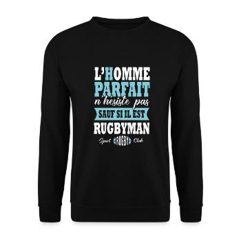 Rugby sport joueur de rugby rugbyman rugbymen - Sweat-shirt Unisexe - noir - Devant - Alina (178cm) & Michal (187cm)