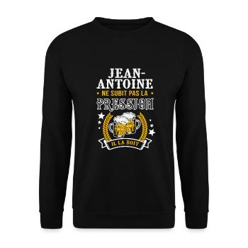 Jean-Antoine bière cadeau jean antoine fêtes - Sweat-shirt Unisexe - noir - Devant - Alina (178cm) & Michal (187cm)