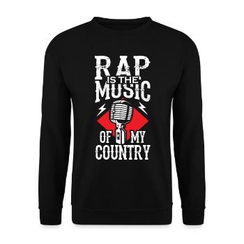 RAP is the Music of my Country - Unisex Pullover - Schwarz - Vorne - Alina (178cm) & Michal (187cm)