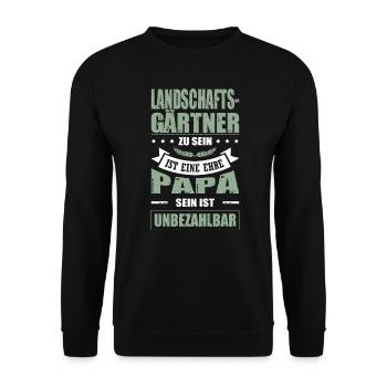 Landschaftsgärtner Sein Eine Ehre Papa Vatertag - Unisex Pullover - Schwarz - Vorne - Alina (178cm) & Michal (187cm)