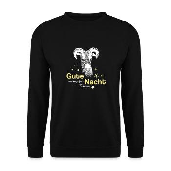 Sheep ram good night - Unisex Sweatshirt - black - Front - Alina (178cm) & Michal (187cm)