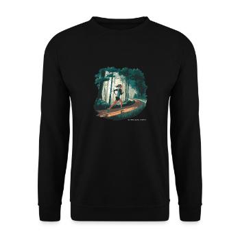 La course à pied est ma thérapie – Courir dans la nature - Sweat-shirt Unisexe - noir - Devant - Alina (178cm) & Michal (187cm)