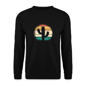 Vintage Cactus Cactus Plant Succulent Desert - Unisex Sweatshirt - black - Front - Alina (178cm) & Michal (187cm)