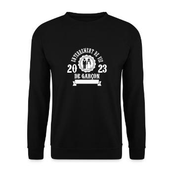 JGA 2023 - Bräutigam - Junggesellenabschied - Unisex Pullover - Schwarz - Vorne - Alina (178cm) & Michal (187cm)