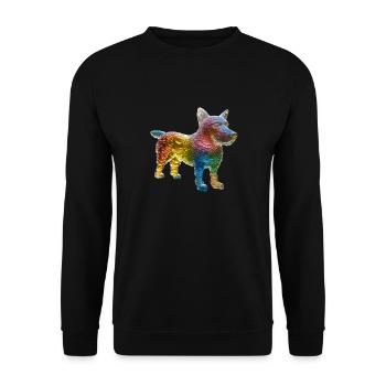 Un chien fait de gouttes d’eau colorées - Sweat-shirt Unisexe - noir - Devant - Alina (178cm) & Michal (187cm)
