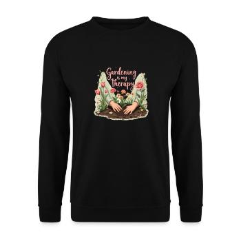 Gardening is My Therapy – Nature & Relaxation - Unisex Sweatshirt - black - Front - Alina (178cm) & Michal (187cm)