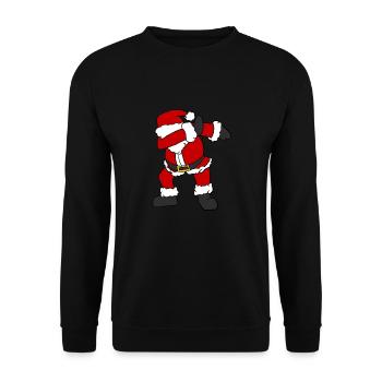 Lustiger abtupfender Weihnachtsmann-Weihnachtshut tupfen Weihnachten - Unisex Pullover - Schwarz - Vorne - Alina (178cm) & Michal (187cm)