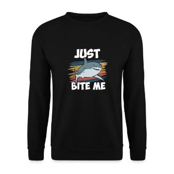 Just Bite Me - Unisex Pullover - Schwarz - Vorne - Alina (178cm) & Michal (187cm)