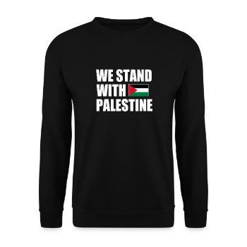 We stand with palestine - Unisex Sweatshirt - black - Front - Alina (178cm) & Michal (187cm)
