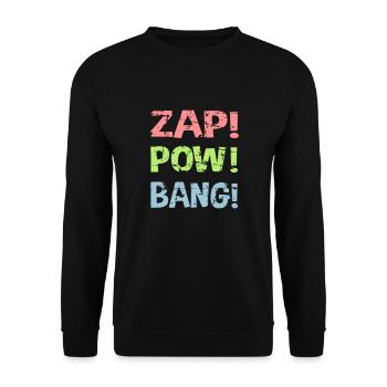 ZAP! POW! COUP! Couleurs modifiables - Sweat-shirt Unisexe - noir - Devant - Alina (178cm) & Michal (187cm)