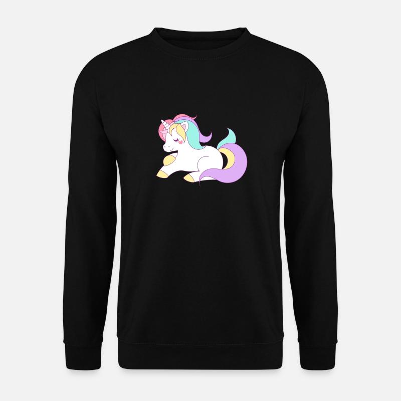 Einhorn süßes Unicorn - Unisex Pullover - Schwarz