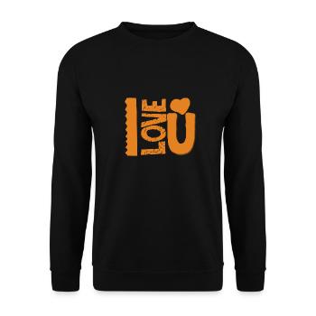 I love you - Unisex Pullover - Schwarz - Vorne - Alina (178cm) & Michal (187cm)