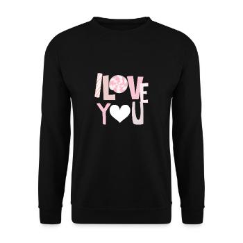 I love you - Unisex Sweatshirt - black - Front - Alina (178cm) & Michal (187cm)