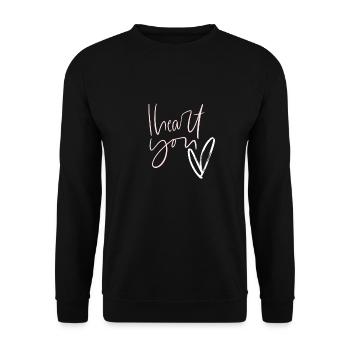 I love you - Unisex Sweatshirt - black - Front - Alina (178cm) & Michal (187cm)