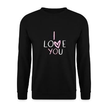 I love you - Unisex Sweatshirt - black - Front - Alina (178cm) & Michal (187cm)