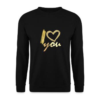 I love you - Unisex Pullover - Schwarz - Vorne - Alina (178cm) & Michal (187cm)