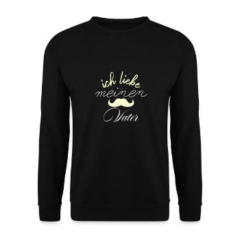 ich liebe meinen Vater - Unisex Pullover - Schwarz - Vorne - Alina (178cm) & Michal (187cm)
