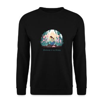 Gardening is My Therapy – Nature & Relaxation - Unisex Sweatshirt - black - Front - Alina (178cm) & Michal (187cm)