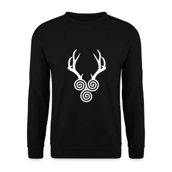 bois avec triskele blanc - Sweat-shirt Unisexe - noir - Devant - Alina (178cm) & Michal (187cm)