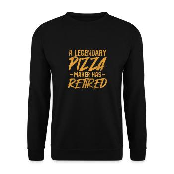 A Legendary Pizza Maker Has Retired - Retiree - Unisex Sweatshirt - black - Front - Alina (178cm) & Michal (187cm)