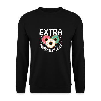 Extra Sprinkles - Bonbons amusants pour les amateurs de beignets - Sweat-shirt Unisexe - noir - Devant - Alina (178cm) & Michal (187cm)