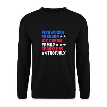Fireworks Freedom Icecream Family Sparklers 4ème de - Sweat-shirt Unisexe - noir - Devant - Alina (178cm) & Michal (187cm)
