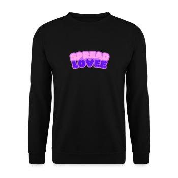 Spread Love – Verbreite Liebe & Positivität - Unisex Pullover - Schwarz - Vorne - Alina (178cm) & Michal (187cm)