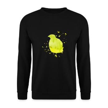 aquarelle de caille vert - Sweat-shirt Unisexe - noir - Devant - Alina (178cm) & Michal (187cm)