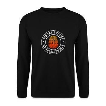 You Can't Resist My Pharaohmones - Unisex Pullover - Schwarz - Vorne - Alina (178cm) & Michal (187cm)