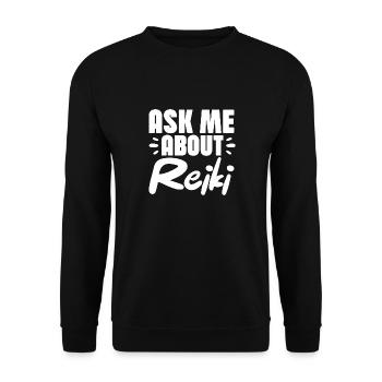 Posez-moi des questions sur le Reiki - Sweat-shirt Unisexe - noir - Devant - Alina (178cm) & Michal (187cm)