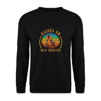 Raised On 90's Country - Country Life Cowboy - Unisex Sweatshirt - black - Front - Alina (178cm) & Michal (187cm)