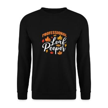 Professional Leaf Peeper Fall Leaves Collecting - Unisex Sweatshirt - black - Front - Alina (178cm) & Michal (187cm)